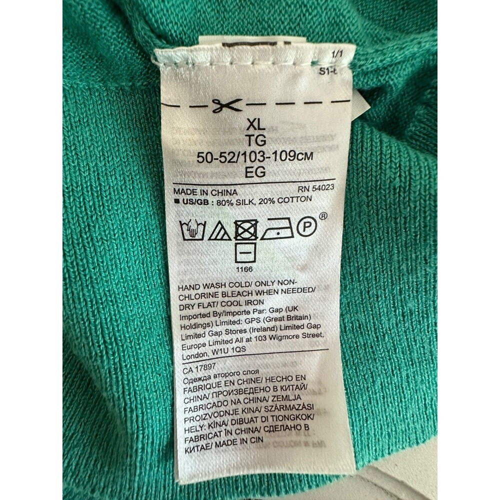 Banana Republic Sweater Womens XL Green Bon Voyage Silk Cotton Crew Neck - Picture 8 of 10